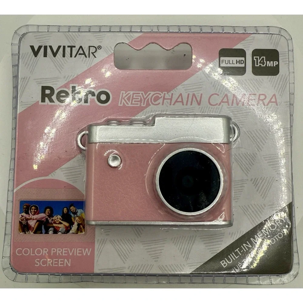 🔥Vivitar Keychain Digital Camera Micro SD Card Slot Prime Lens Pink BNWT🔥